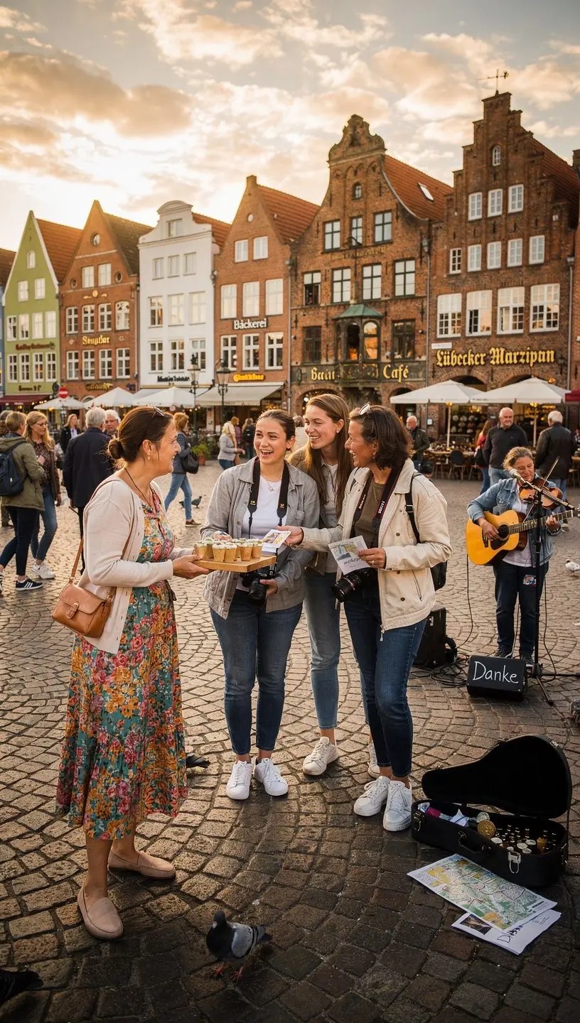 Ein Reisender, der einen Stadtplan studiert, während er vor einem alten Denkmal steht.