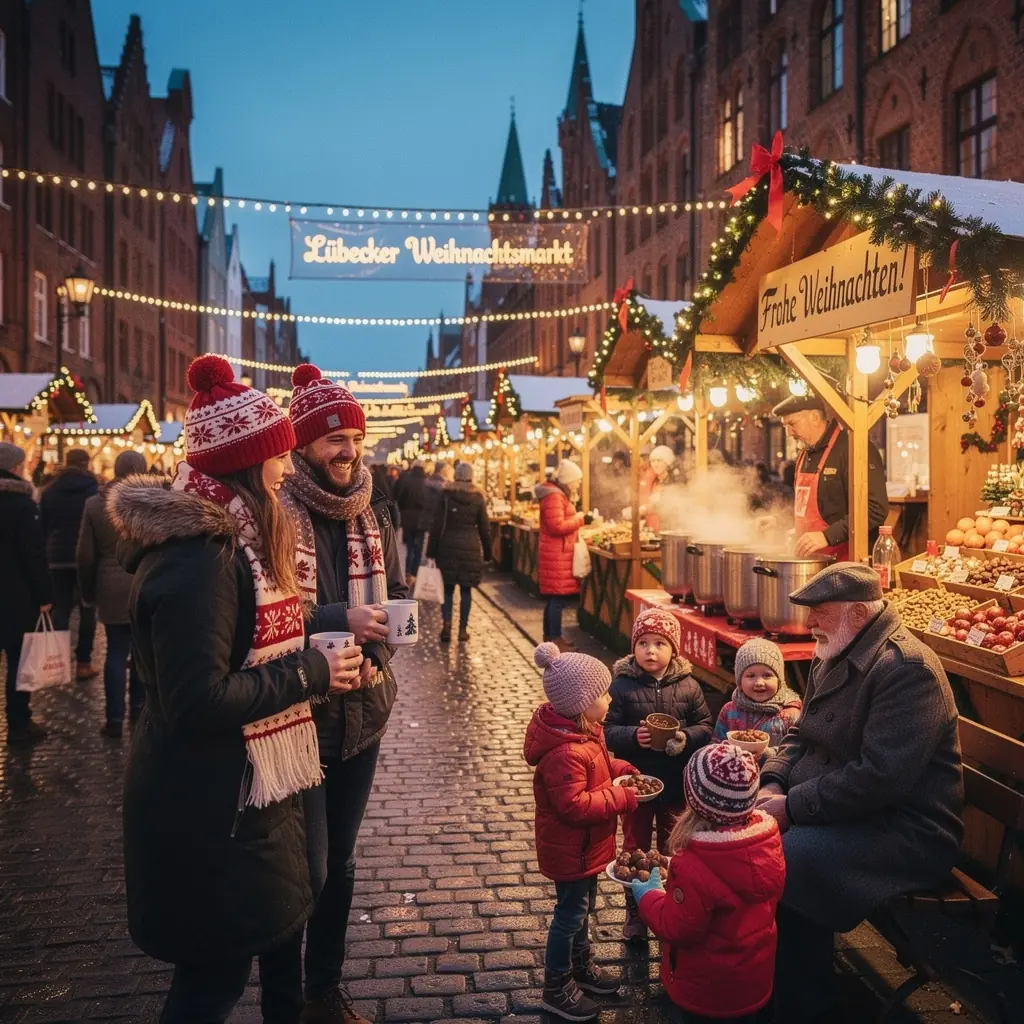 Eine Ansicht von bunten Markständen auf einem lokalen Markt voller frischer Produkte.